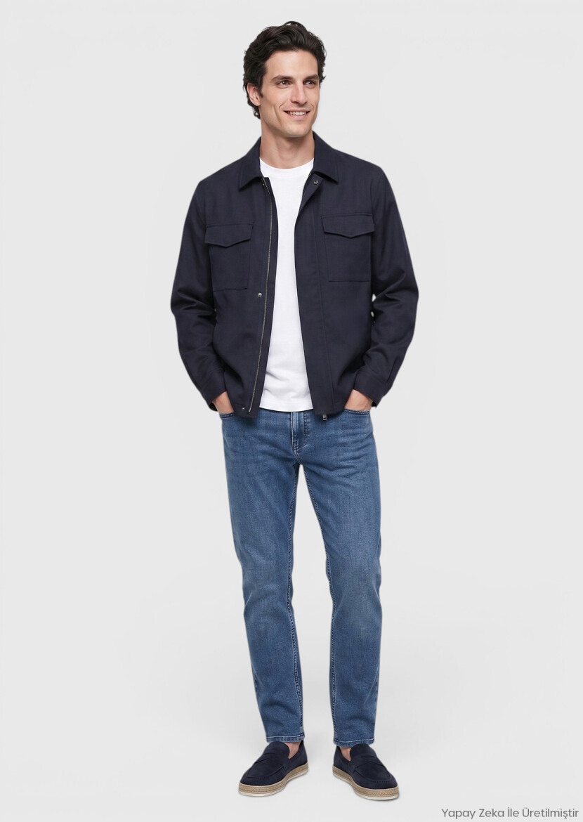Navy Blue Overshirt - RAMSEY