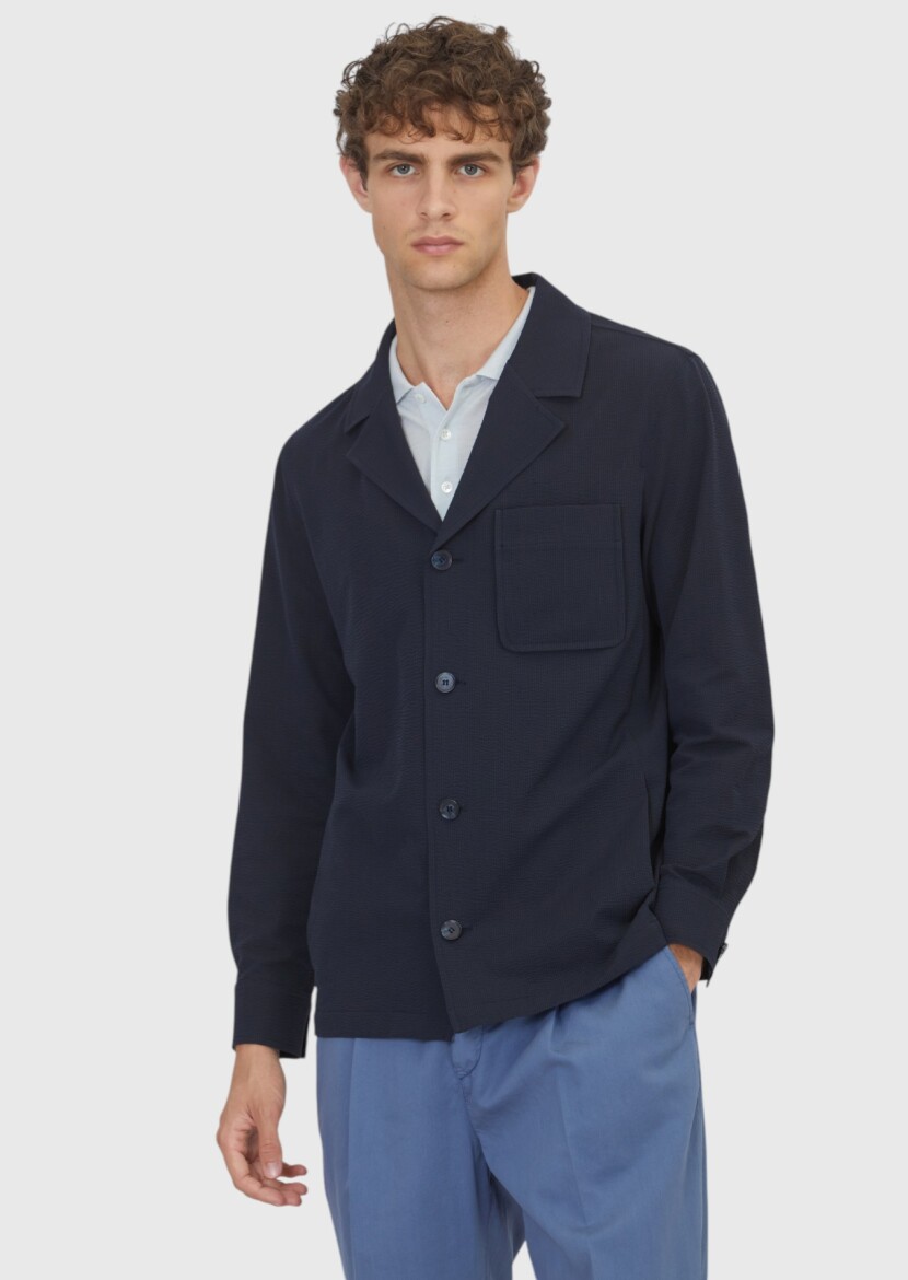 Navy Blue Overshirt - RAMSEY