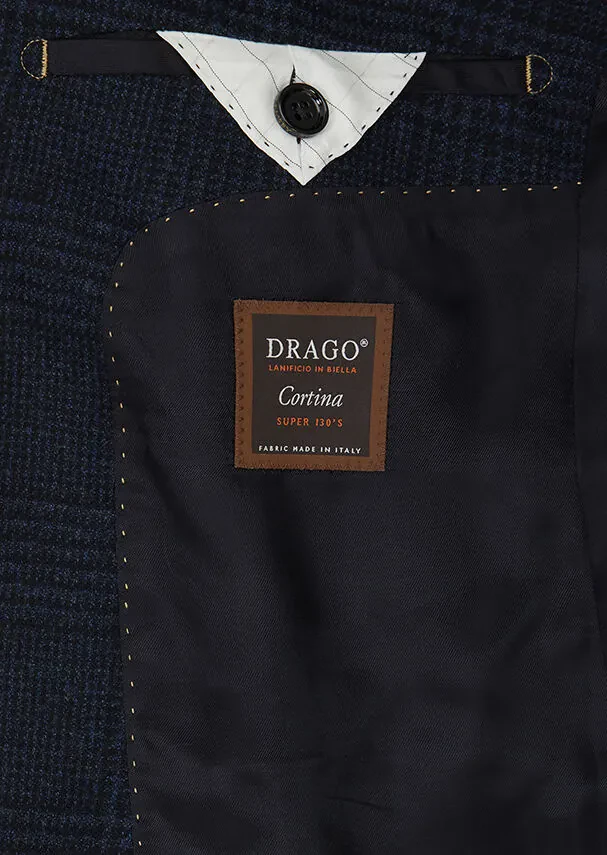 Navy Blue Patterned Regular Fit 100% Wool Jacket - 4