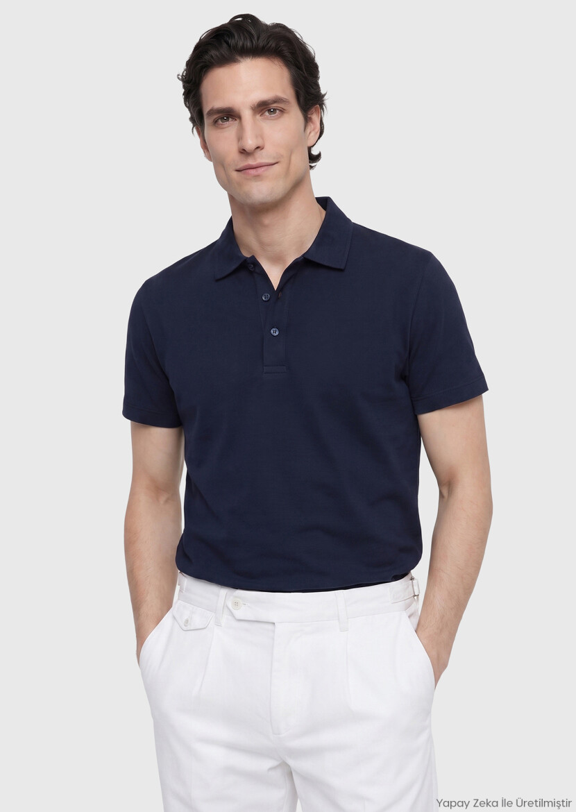 Navy Blue Plain 100% Cotton T-Shirt 