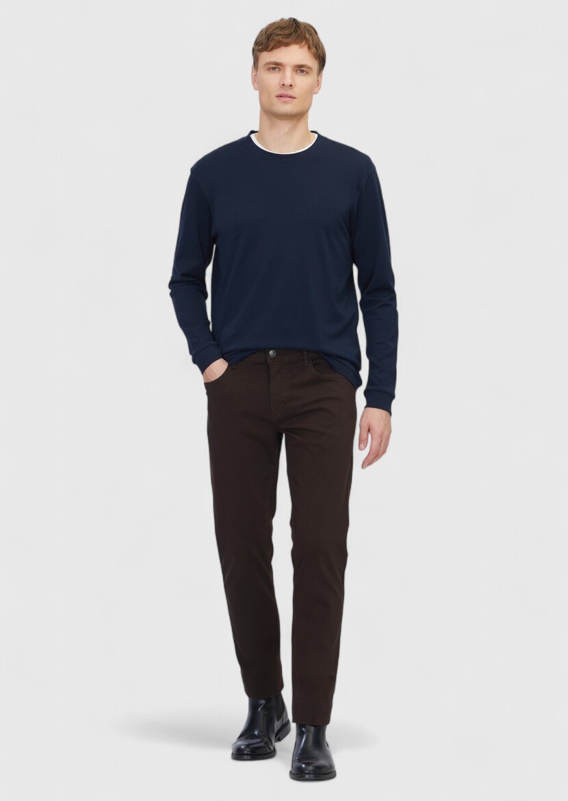 Navy Blue Plain 100% Cotton T-Shirt 