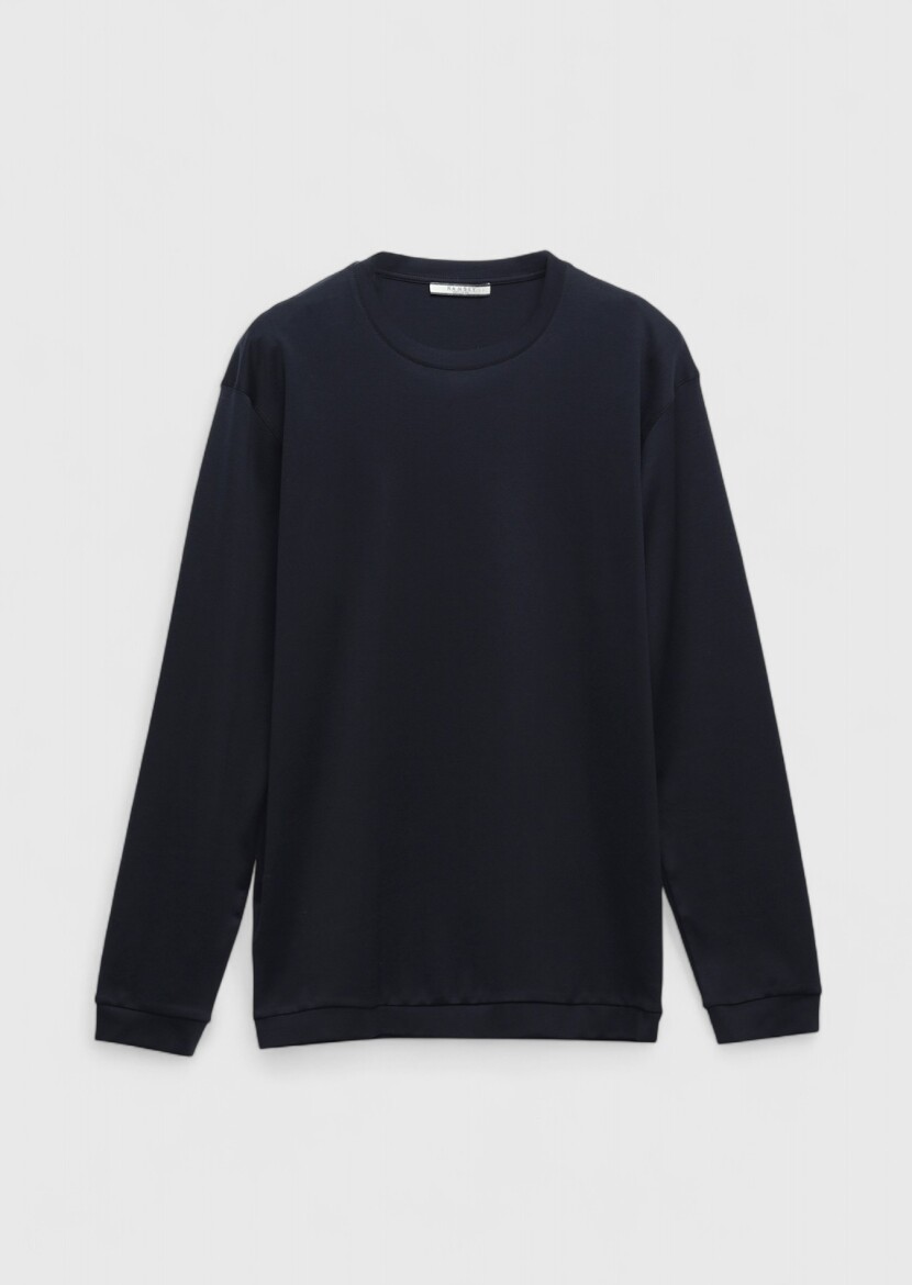 Navy Blue Plain 100% Cotton T-Shirt - 7