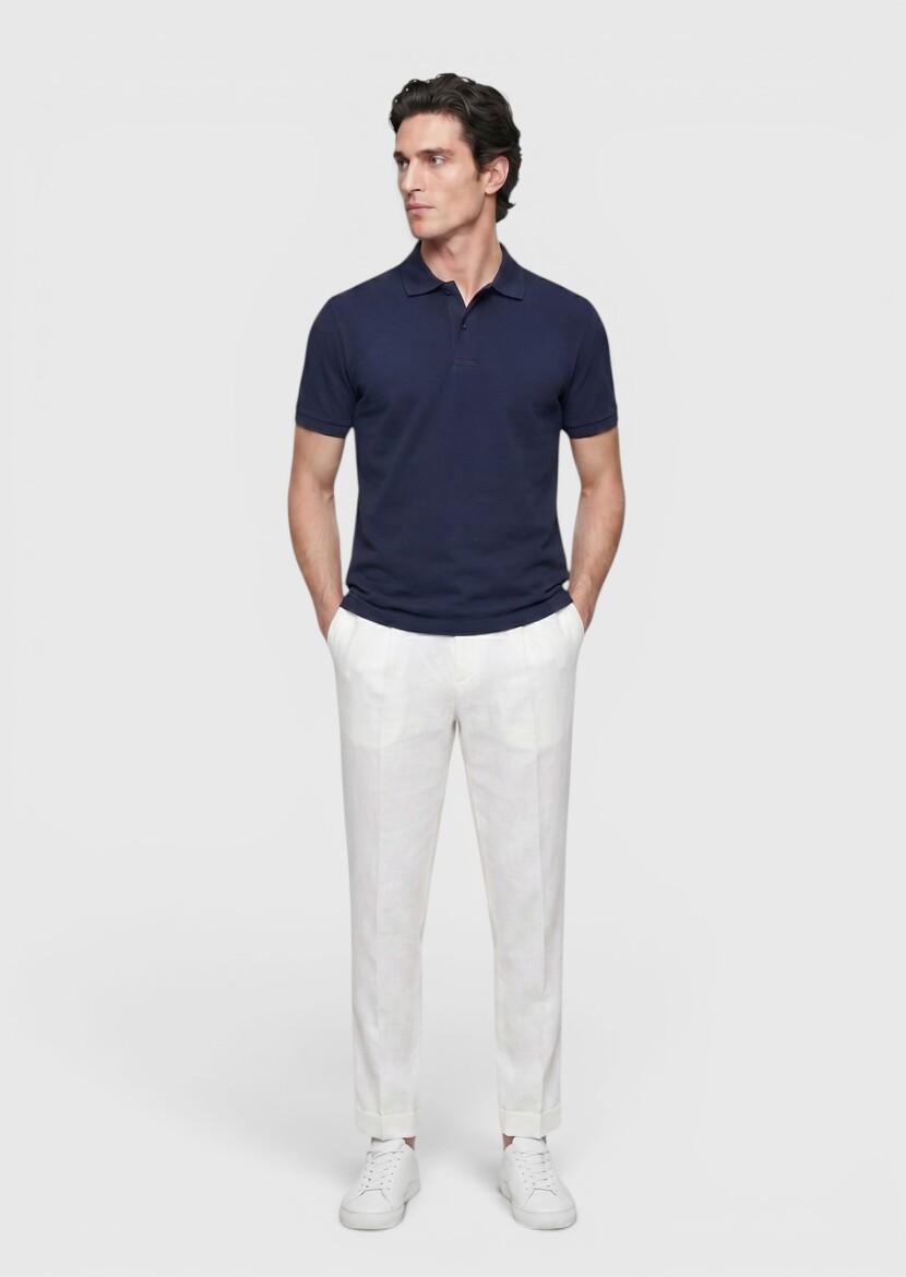 Navy Blue Plain 100% Cotton T-Shirt 
