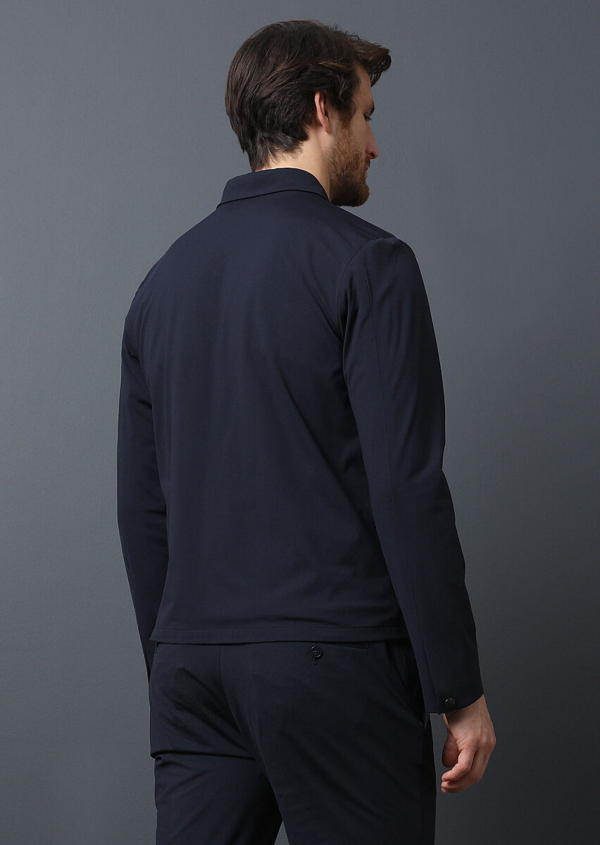 Navy Blue Plain Comfort Fit Suit - 5