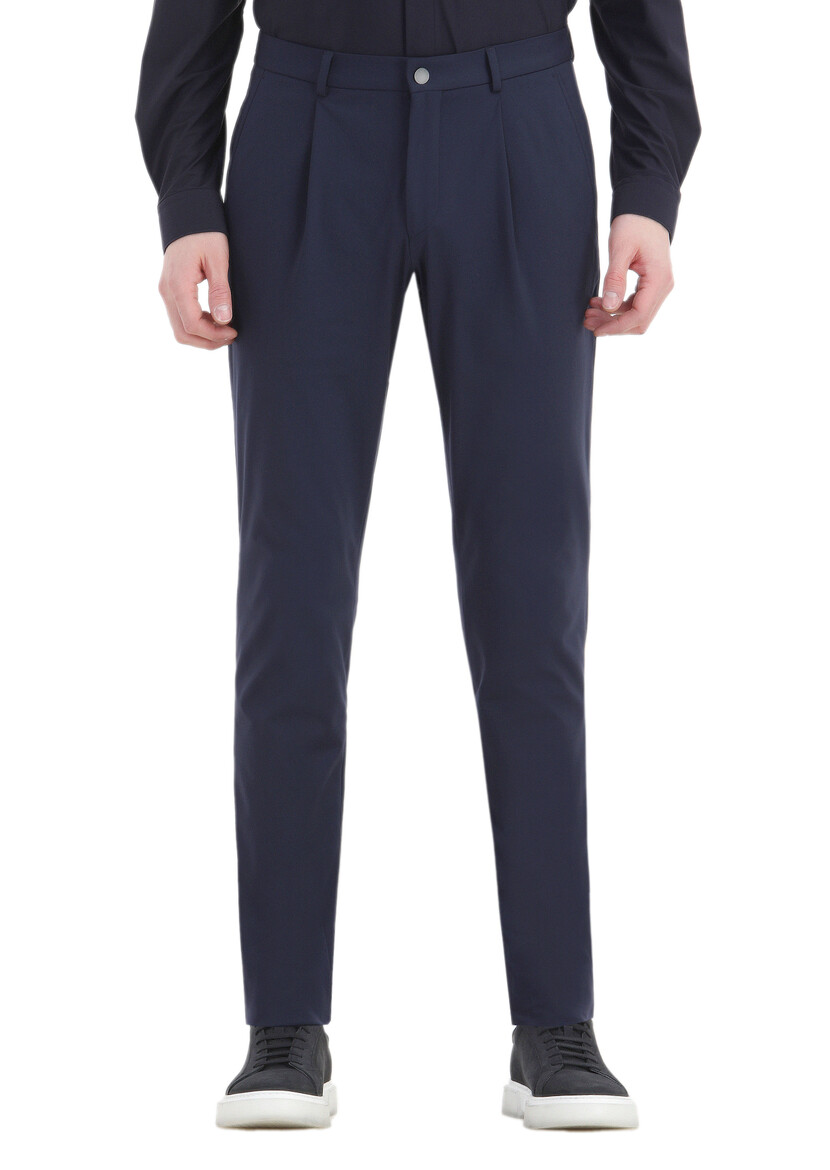 Navy Blue Plain Comfort Fit Suit - 6