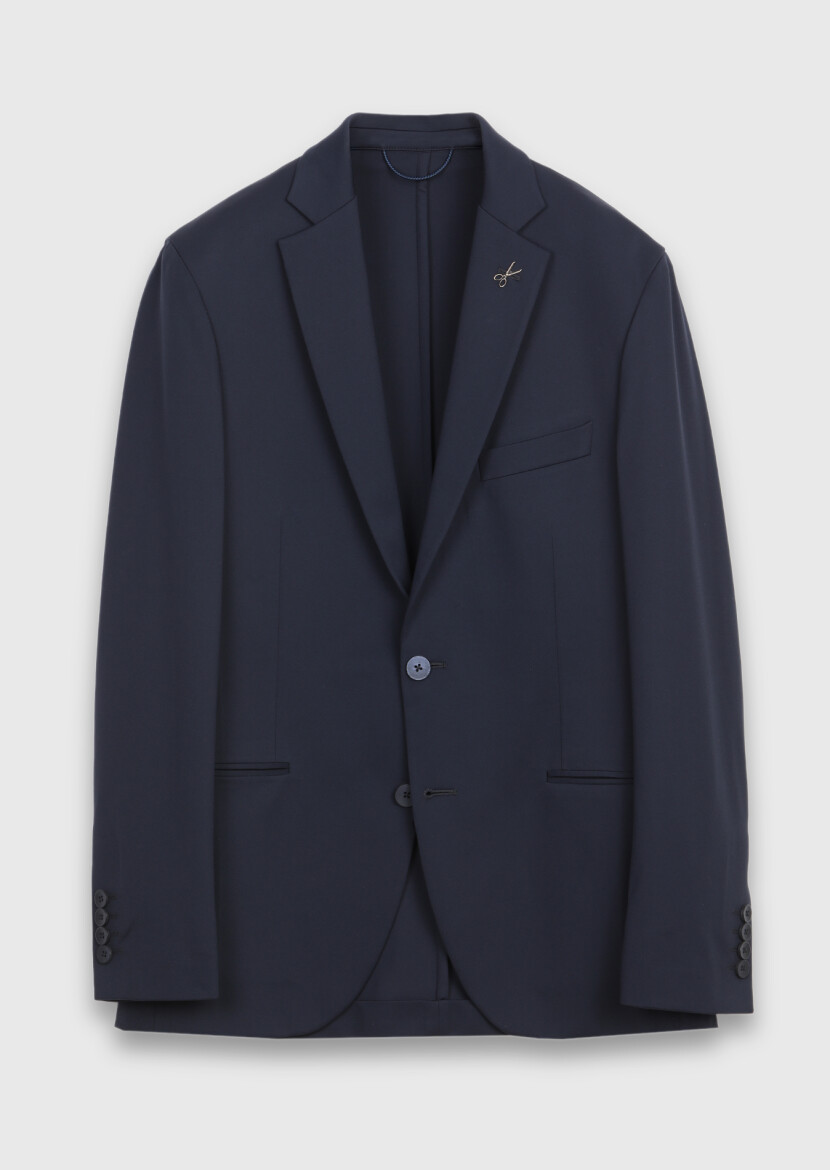 Navy Blue Plain Comfort Fit Suit - 6