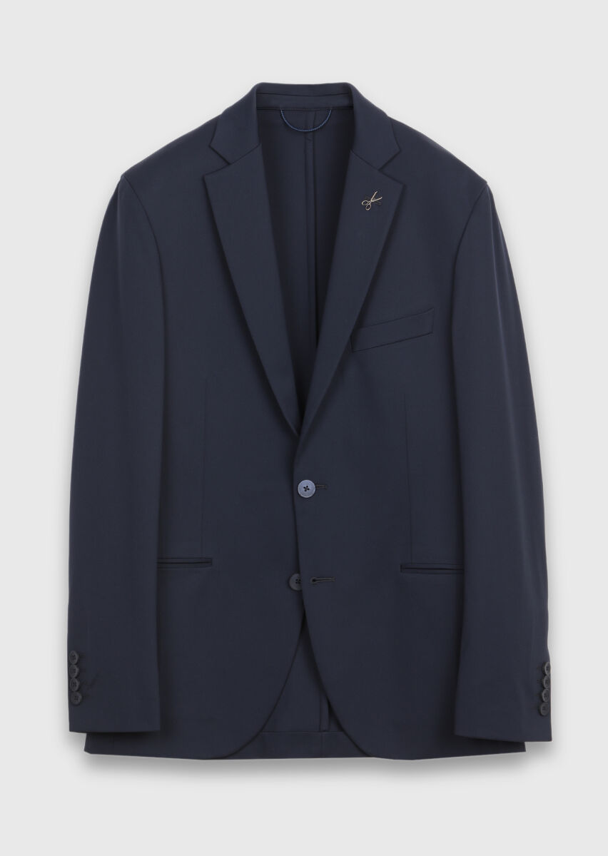 Navy Blue Plain Comfort Fit Suit - 6