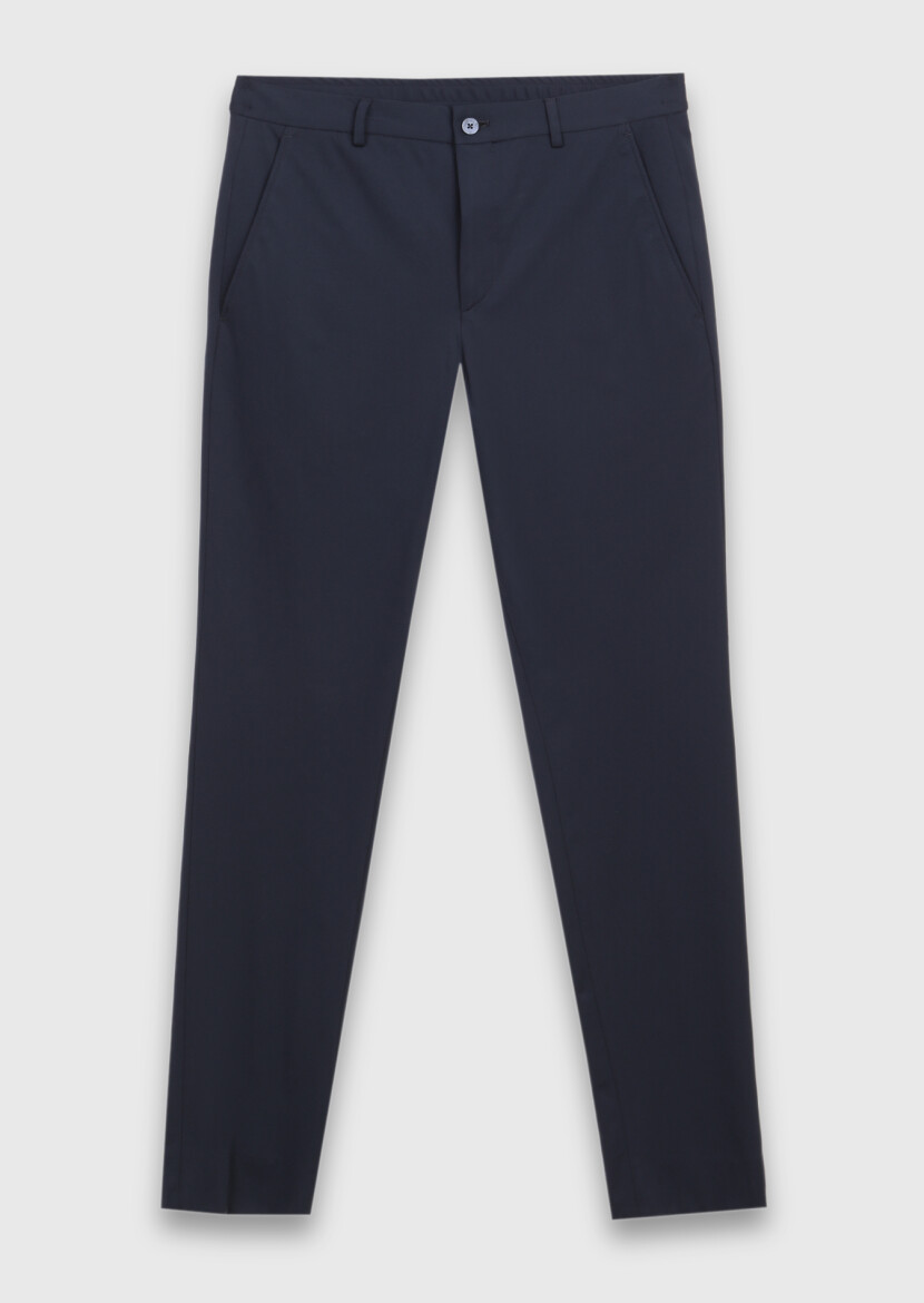 Navy Blue Plain Comfort Fit Suit - 7
