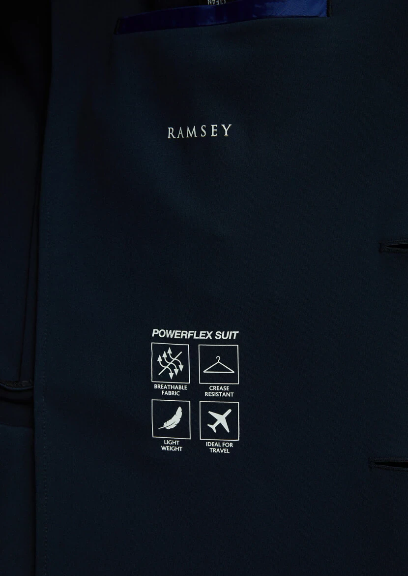 Navy Blue Plain Comfort Fit Suit - 5