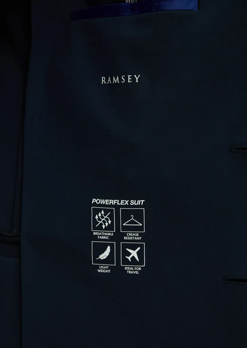 Navy Blue Plain Comfort Fit Suit - 5