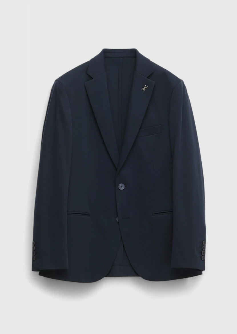 Navy Blue Plain Comfort Fit Suit - 9