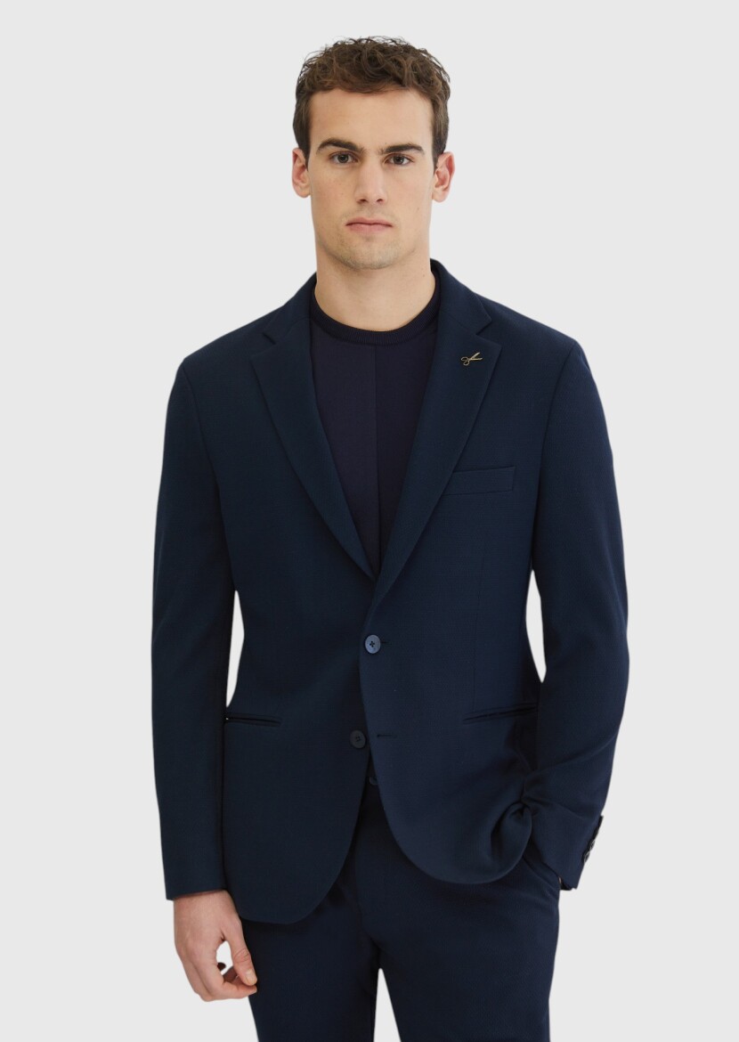 Navy Blue Plain Comfort Fit Suit - RAMSEY