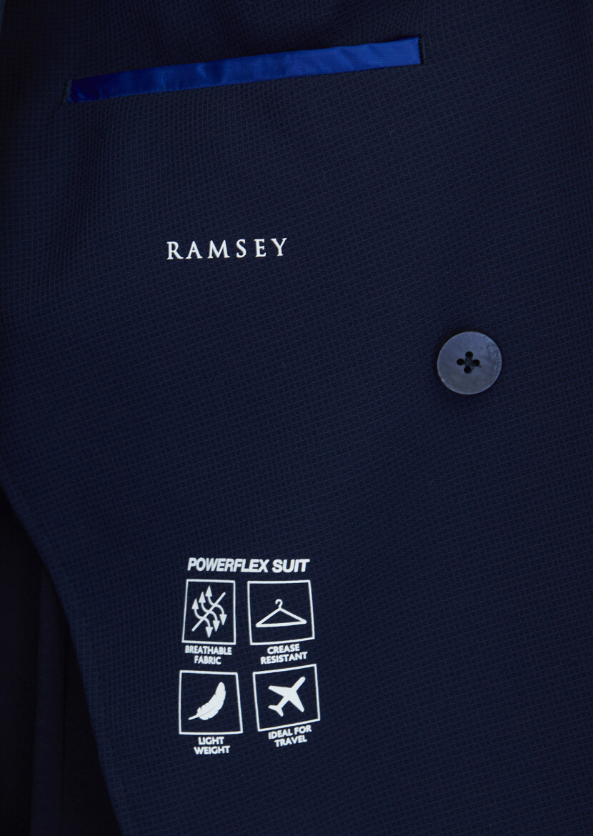 Navy Blue Plain Comfort Fit Suit - 6