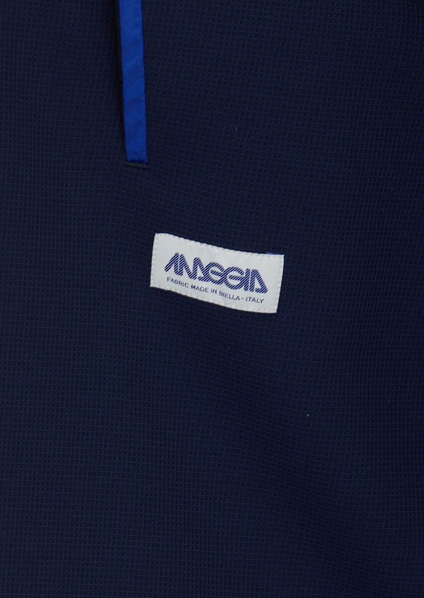 Navy Blue Plain Comfort Fit Suit - 7