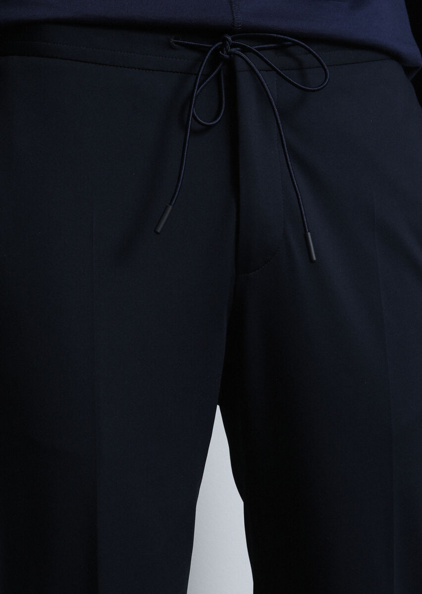 Navy Blue Plain Comfort Fit Suit - 4