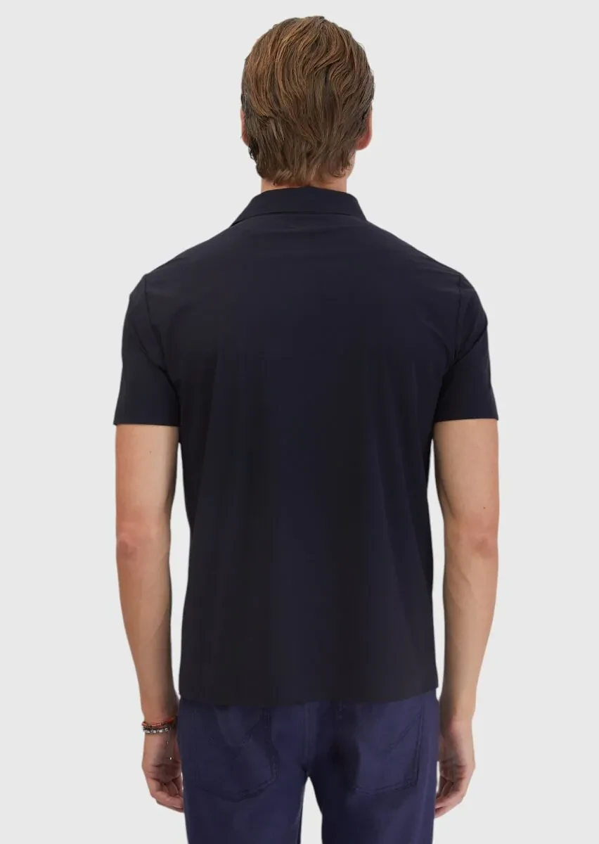 Navy Blue Plain Polo Neck T-Shirt - 6