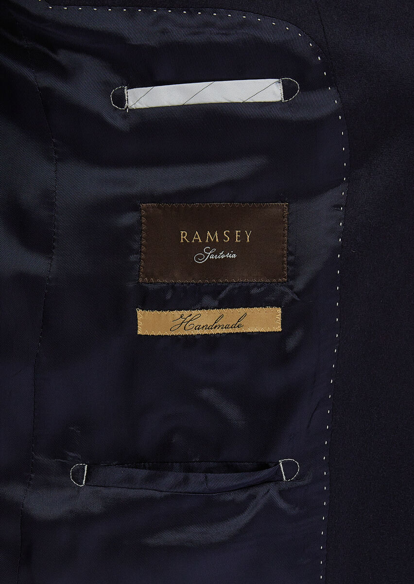 Navy Blue Plain Regular Fit 100% Cashmire Jacket - 7