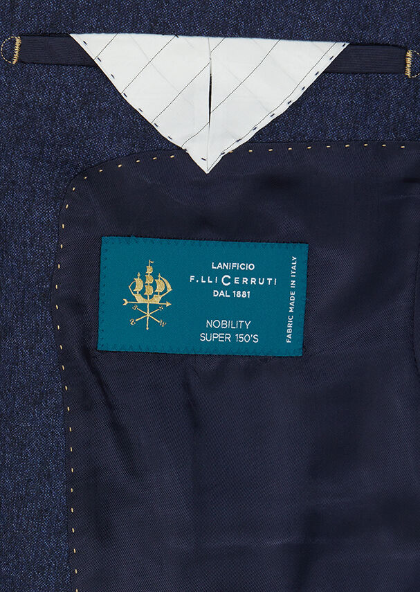 Navy Blue Plain Regular Fit 100% Wool Suit - 4