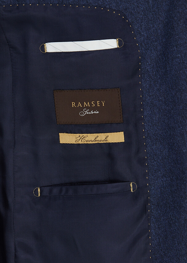 Navy Blue Plain Regular Fit 100% Wool Suit - 5