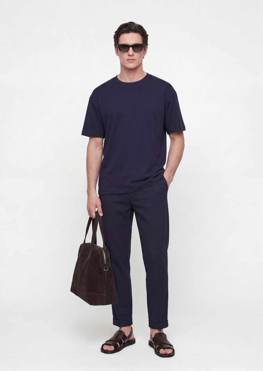 Navy Blue Plain Sweatshirt - 1