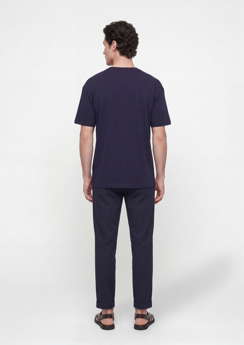 Navy Blue Plain Sweatshirt - 4