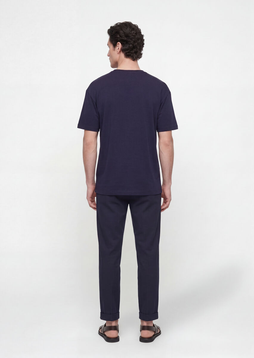 Navy Blue Plain Sweatshirt - 4