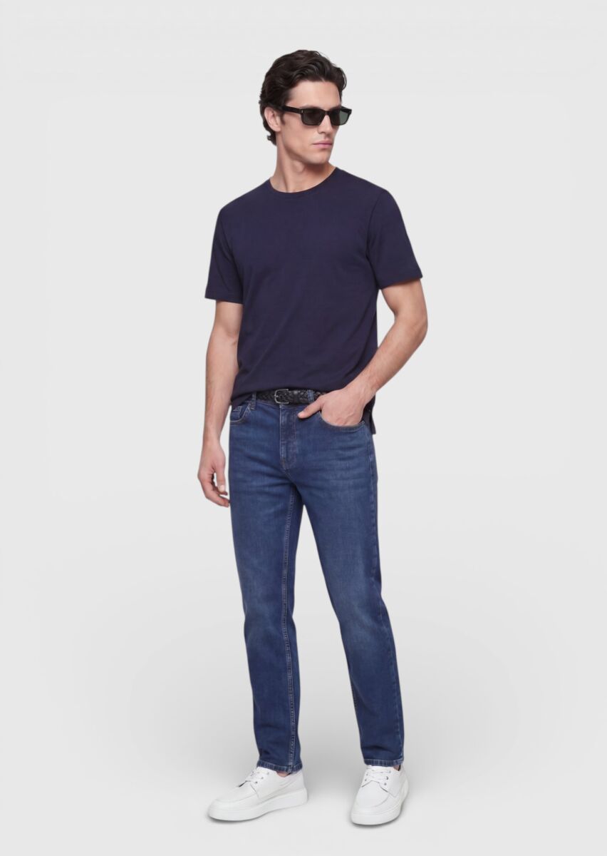 Navy Blue Plain T-Shirt - 2