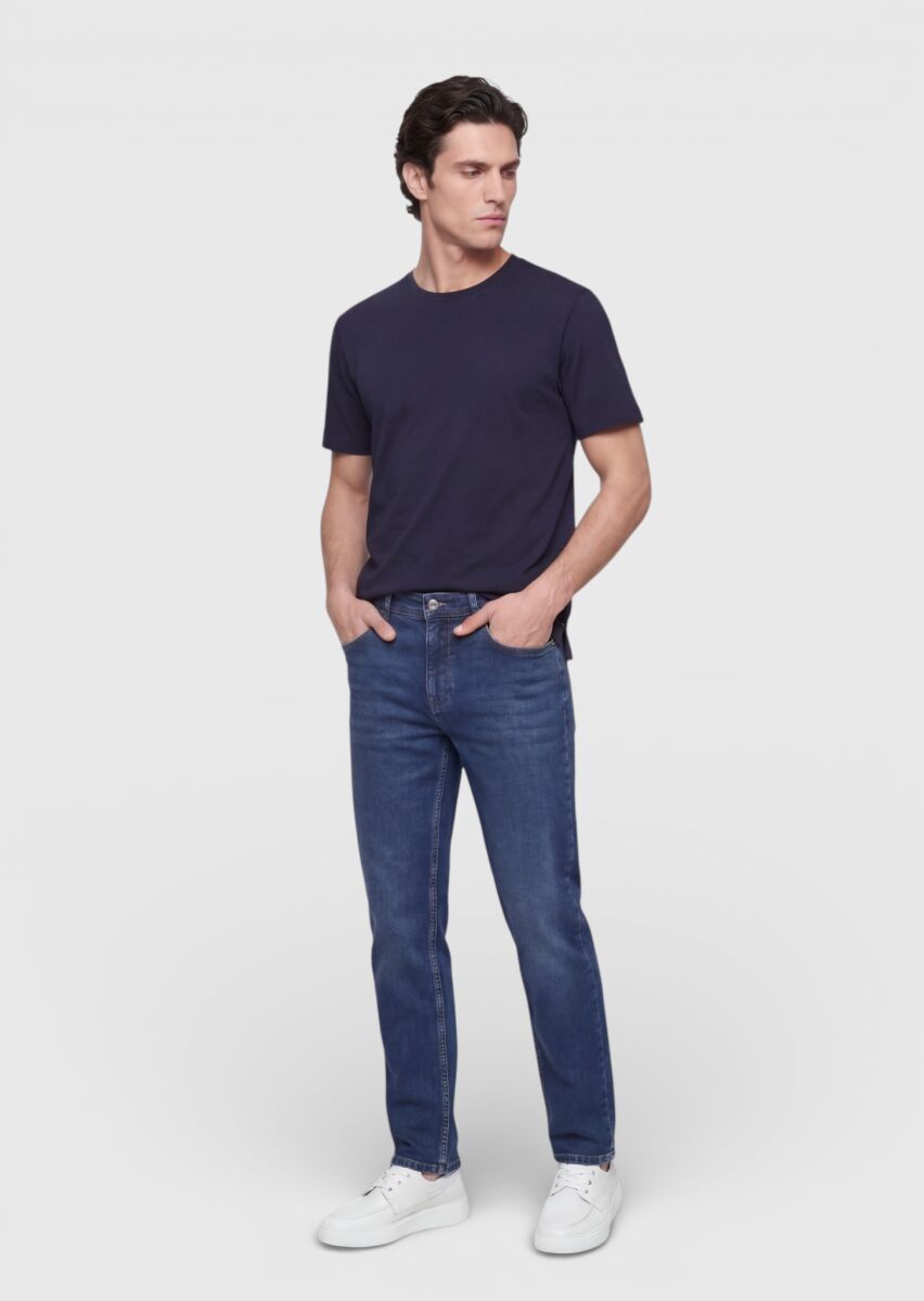 Navy Blue Plain T-Shirt - 3