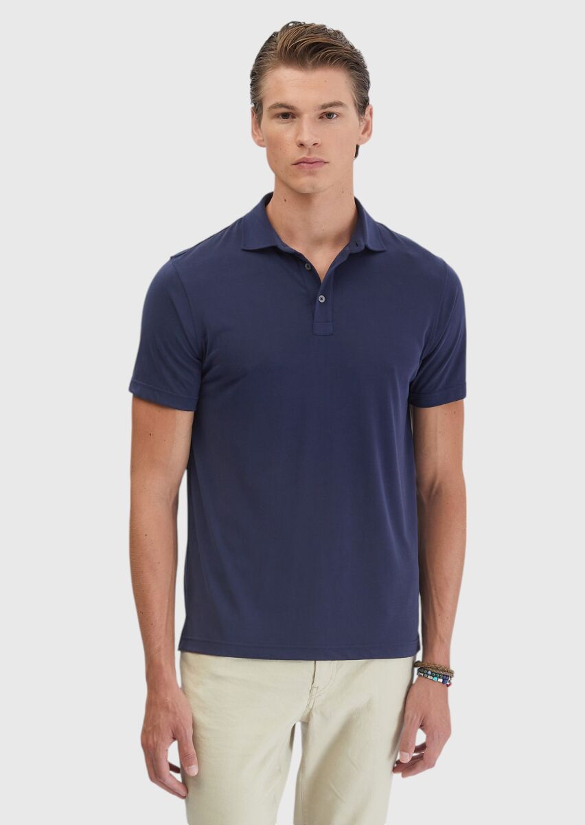 Navy Blue Plain T-Shirt - 1