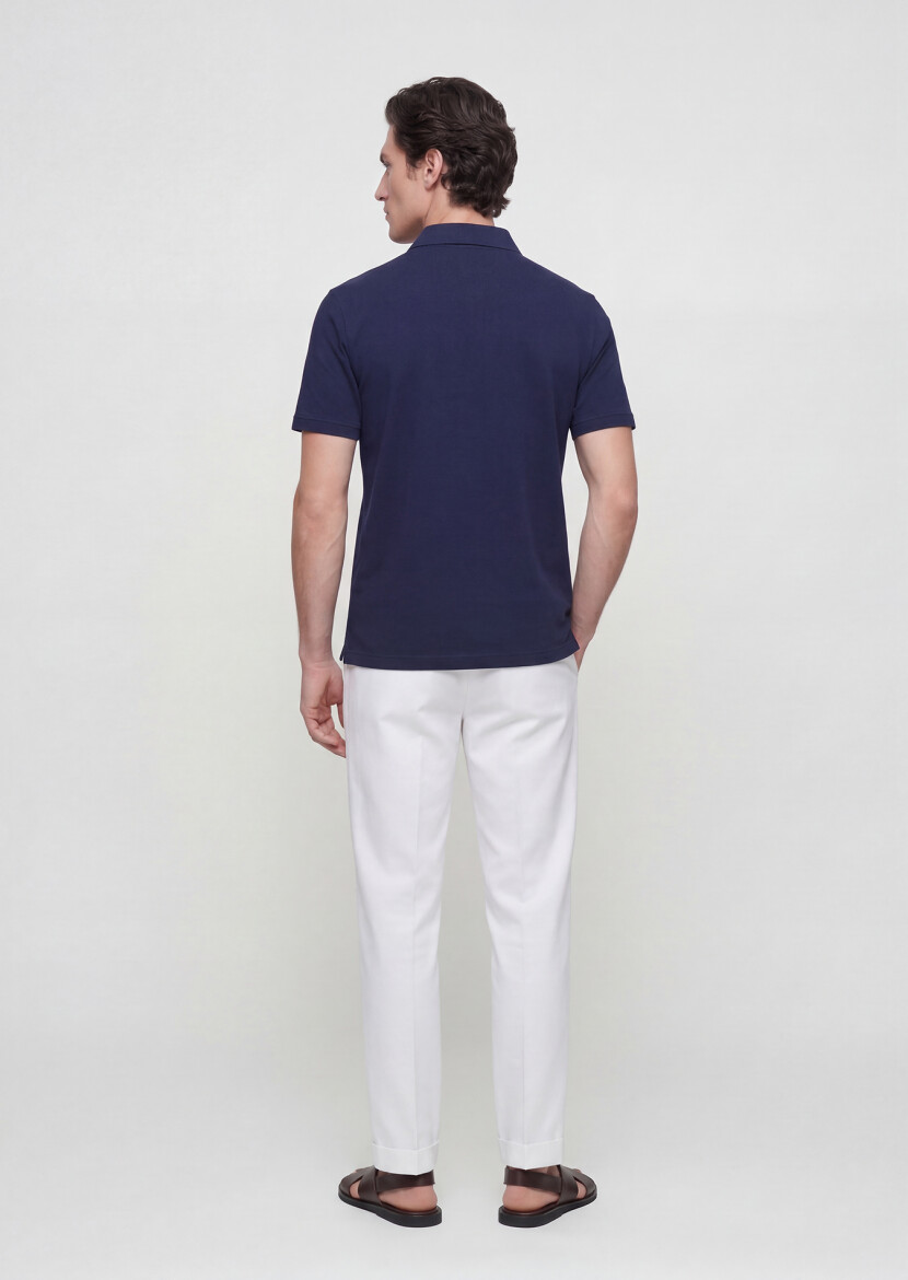 Navy Blue Plain T-Shirt - 4