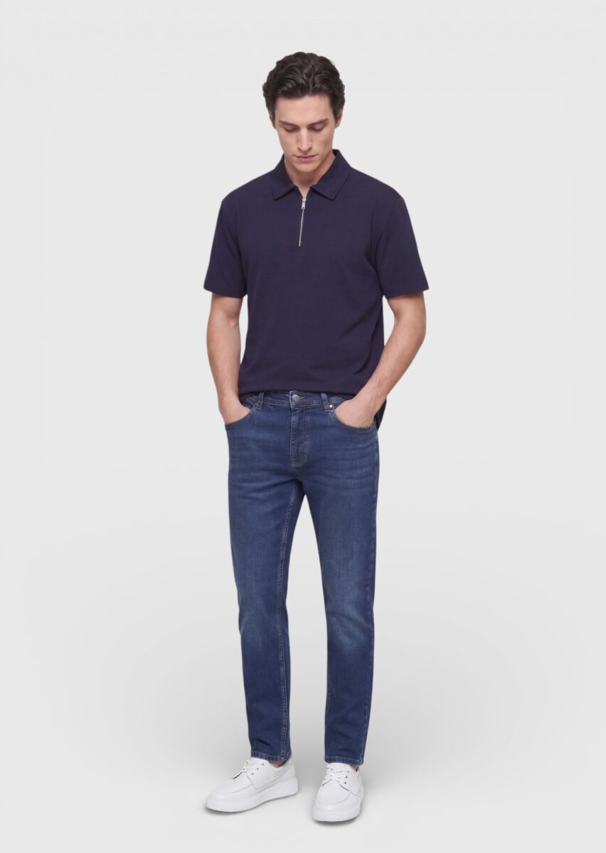 Navy Blue Plain T-Shirt - 3