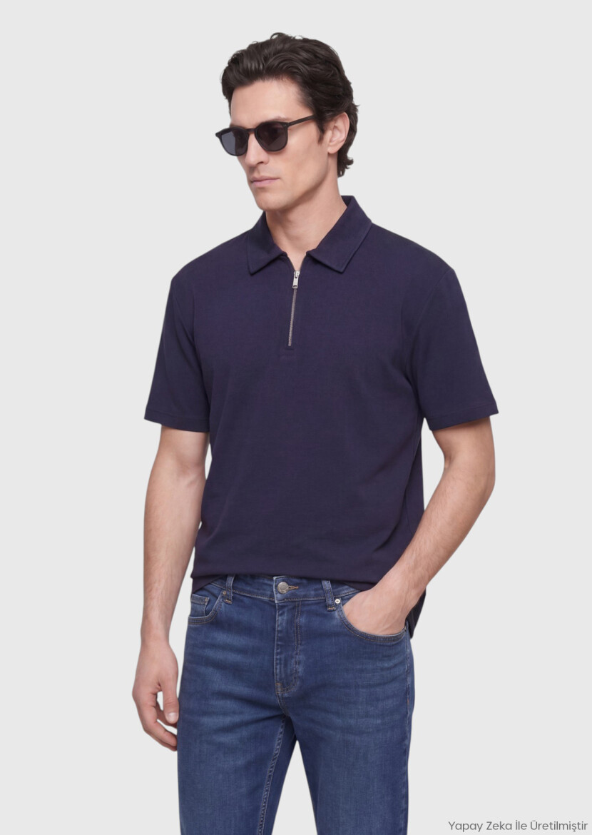 Navy Blue Plain T-Shirt 