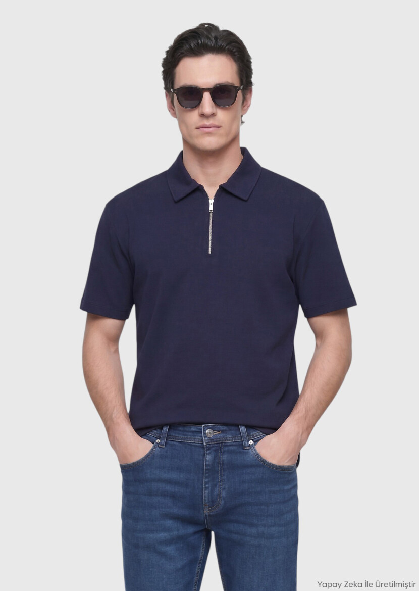 Navy Blue Plain T-Shirt - RAMSEY