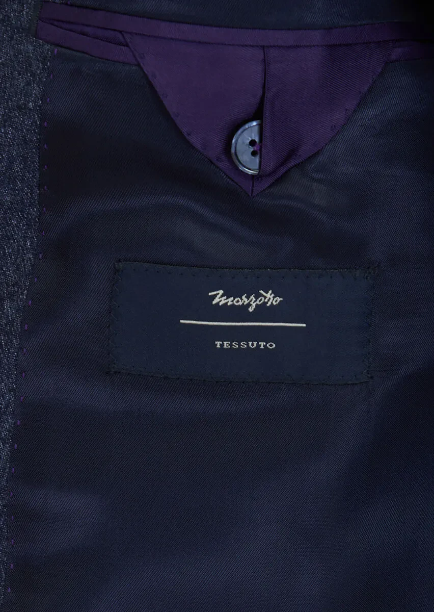 Navy Blue Plain Zeroweight Slim Fit Wool Blended Suit - 8