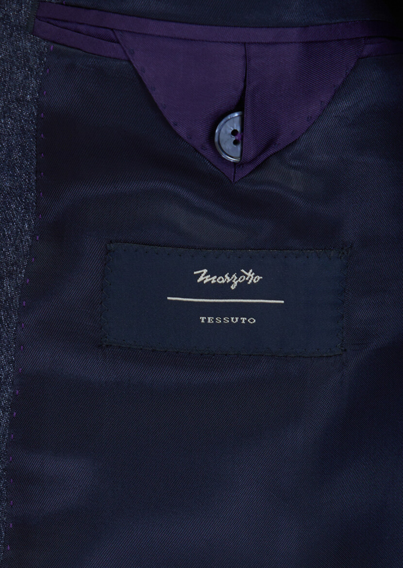 Navy Blue Plain Zeroweight Slim Fit Wool Blended Suit - 8