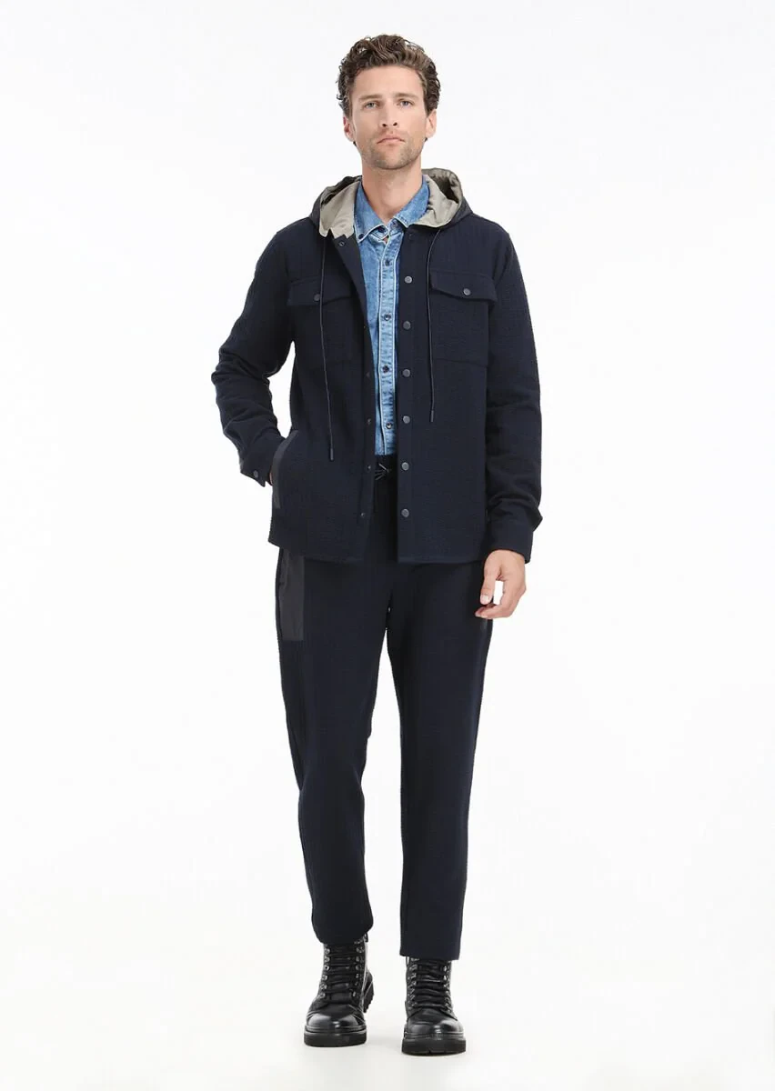 Navy Blue Regular Fit Blazer - 1