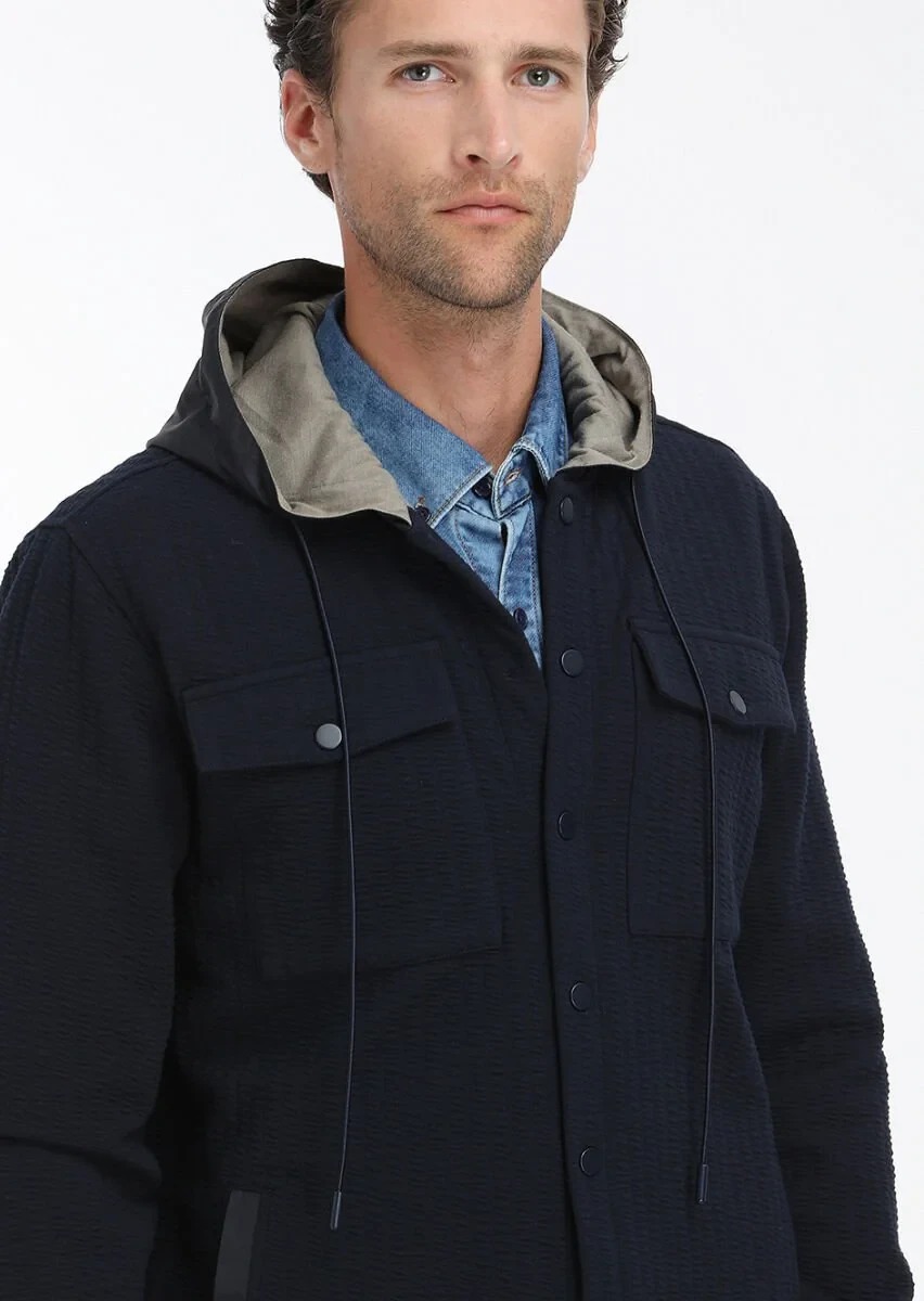 Navy Blue Regular Fit Blazer - 3