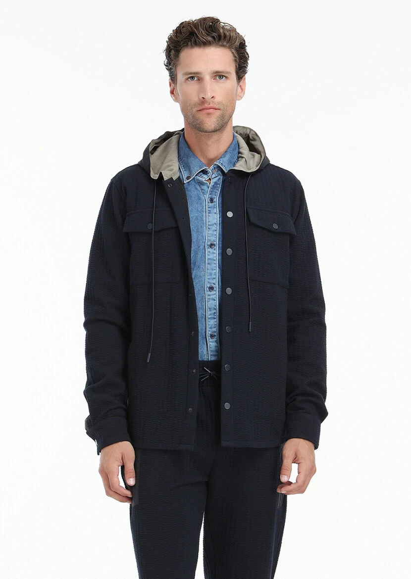 Navy Blue Regular Fit Blazer - 4