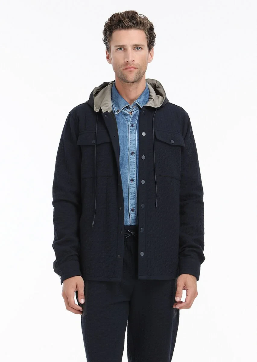 Navy Blue Regular Fit Blazer - 4