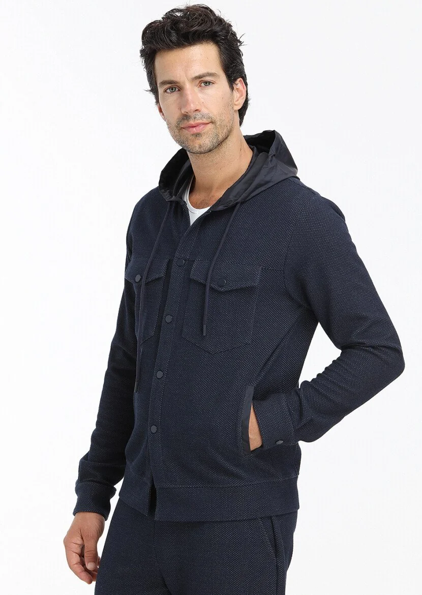 Navy Blue Regular Fit Blazer 