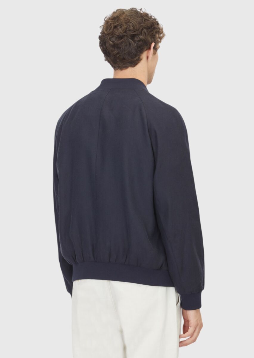 Navy Blue Regular Fit Casual Technical Coat - 5