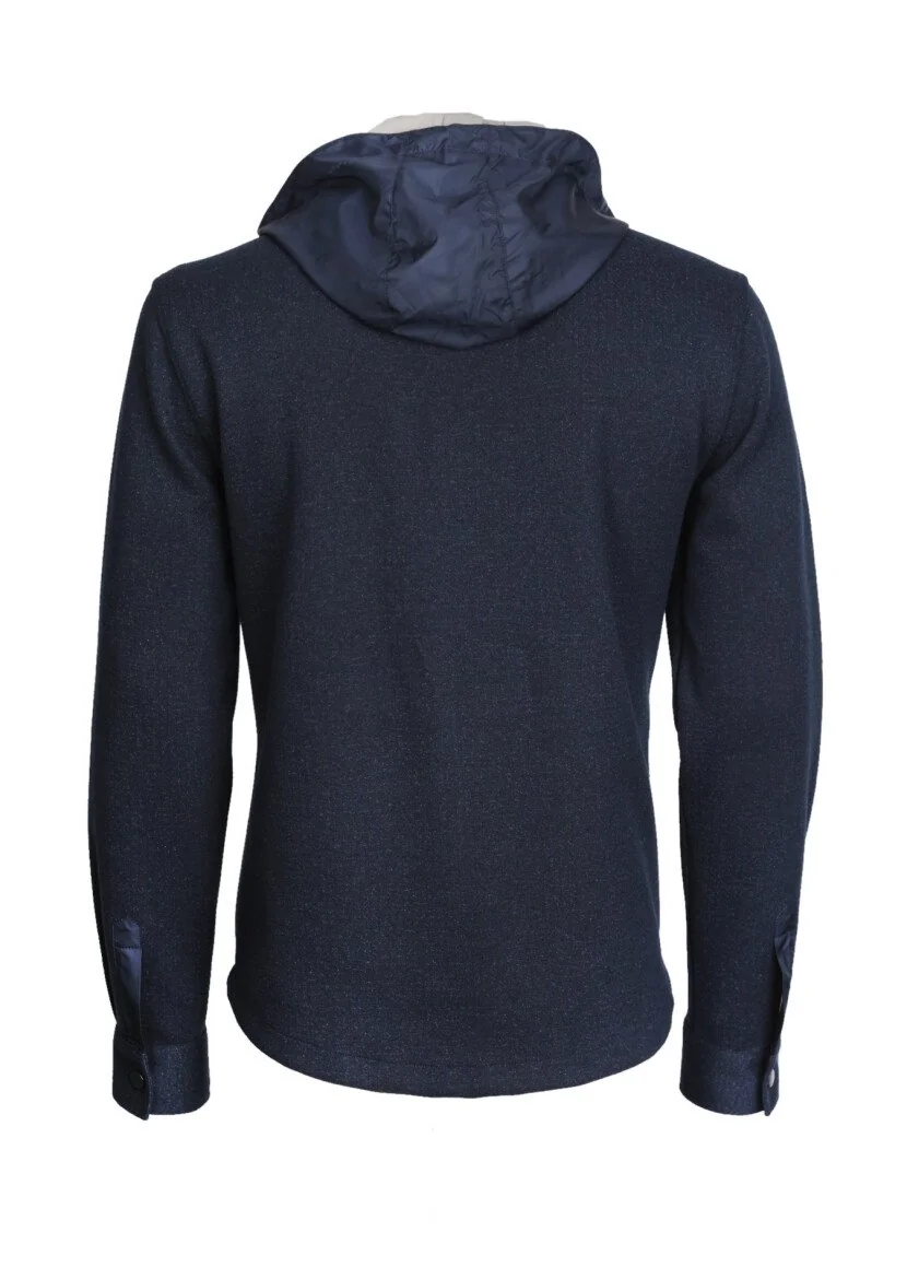 Navy Blue Regular Fit Cotton Blended Blazer - 7