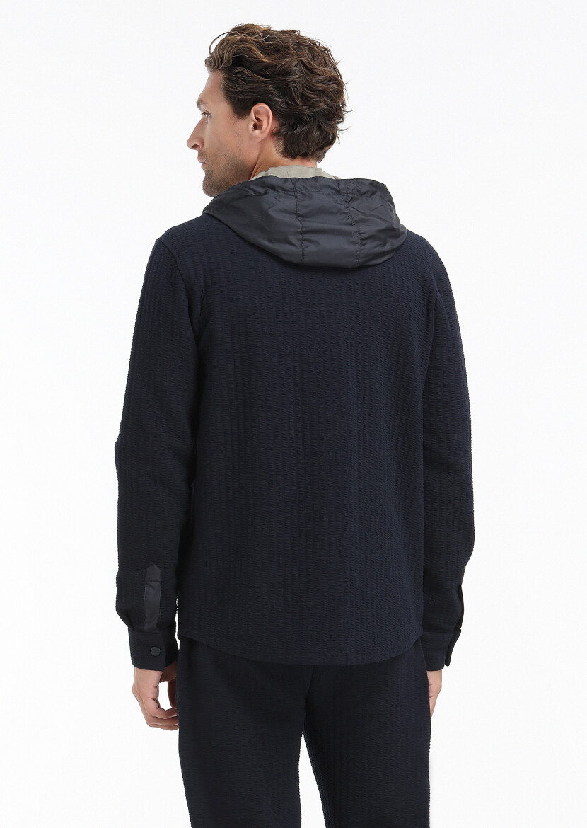 Navy Blue Regular Fit Lightweight Jacket - 6
