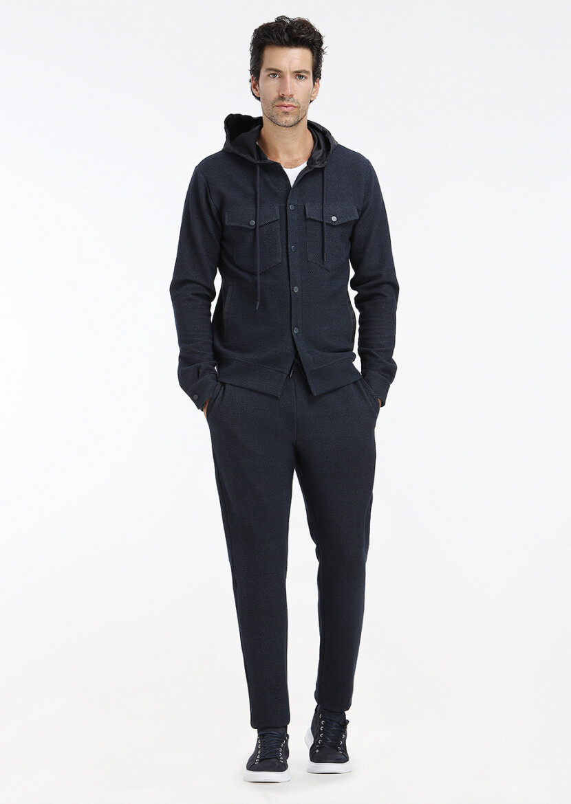 Navy Blue Regular Fit Lightweight Jacket - 1