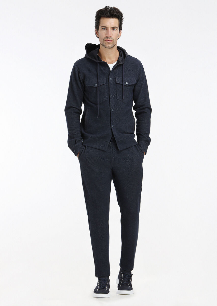 Navy Blue Regular Fit Lightweight Jacket - 1