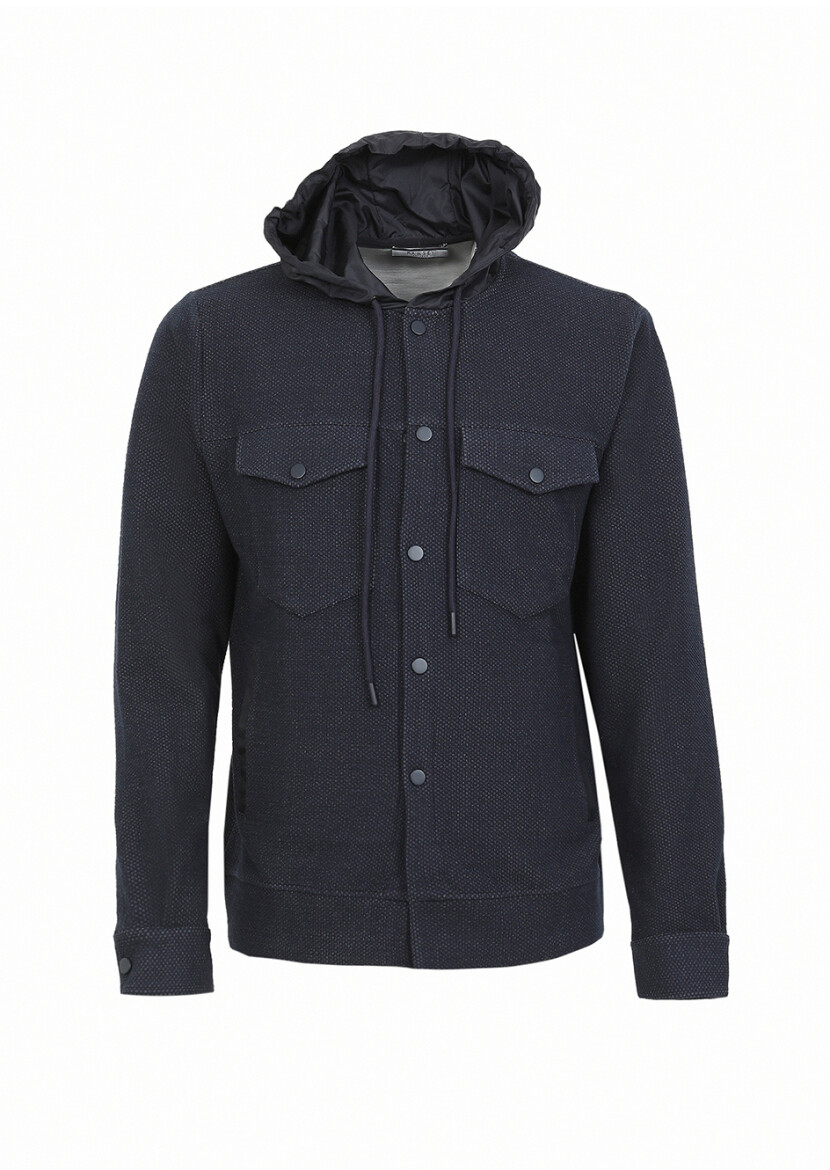 Navy Blue Regular Fit Lightweight Jacket - 6