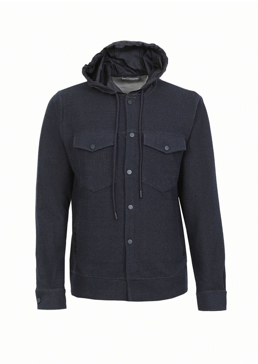 Navy Blue Regular Fit Lightweight Jacket - 6