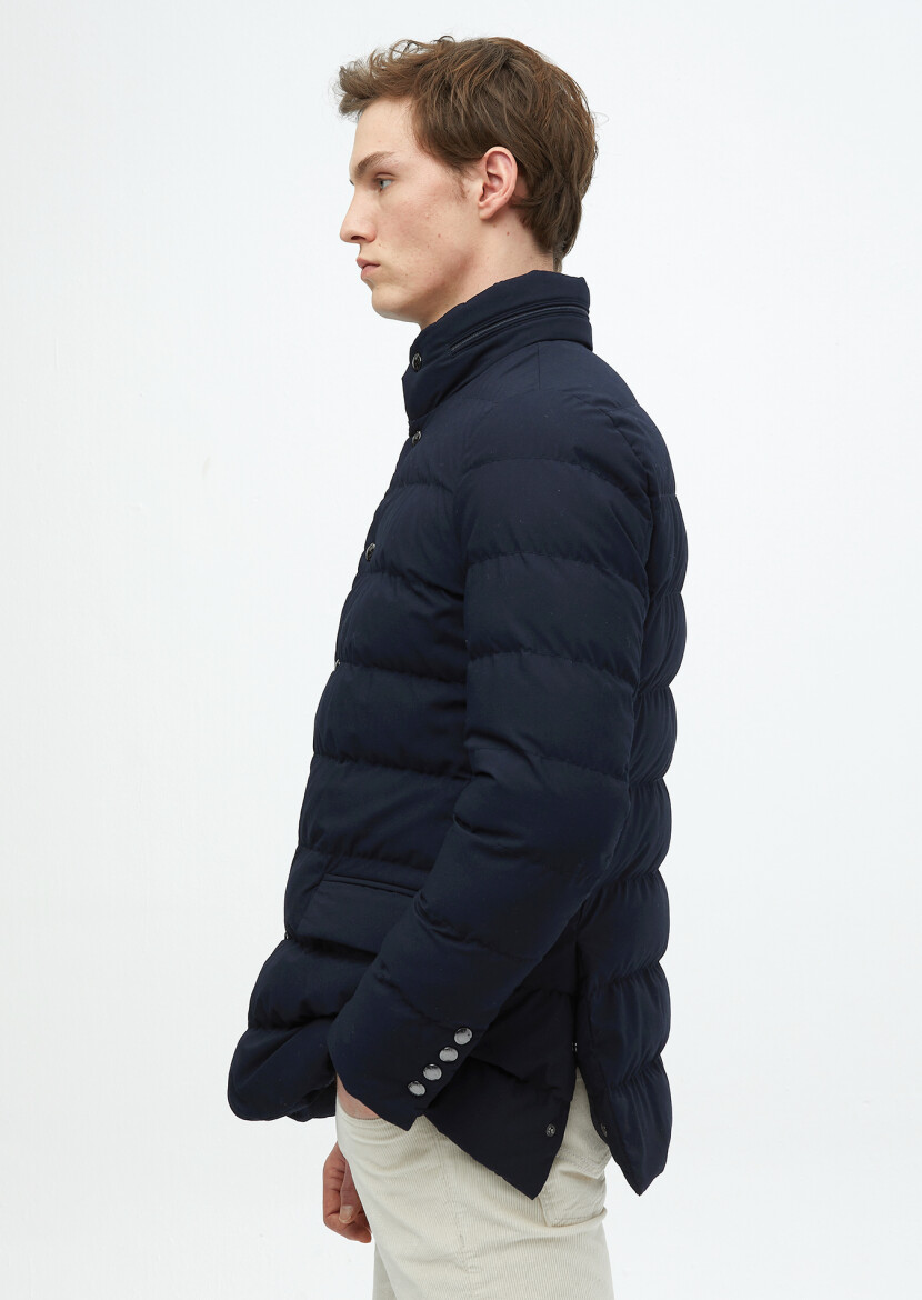 Navy Blue Regular Fit Lightweight Jacket - 4