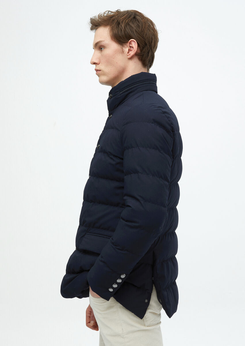 Navy Blue Regular Fit Lightweight Jacket - 4