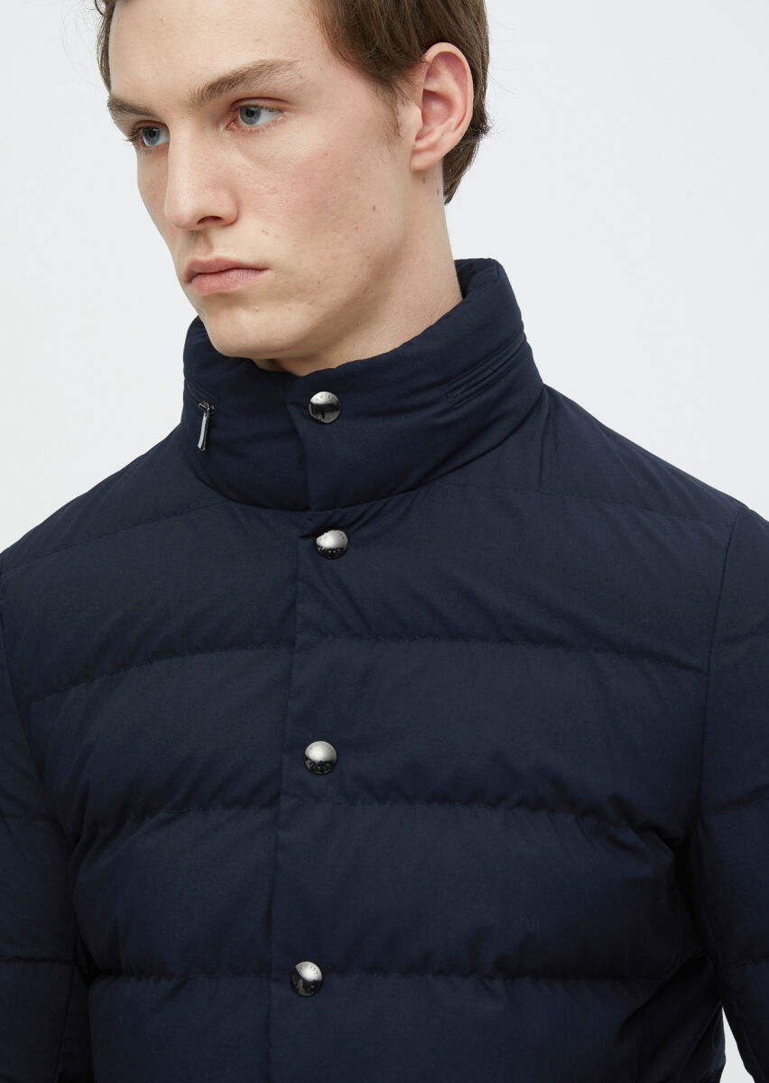Navy Blue Regular Fit Lightweight Jacket - 5